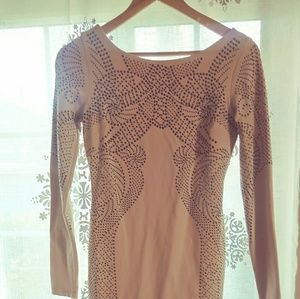 Bebe misty rose long sleve dress